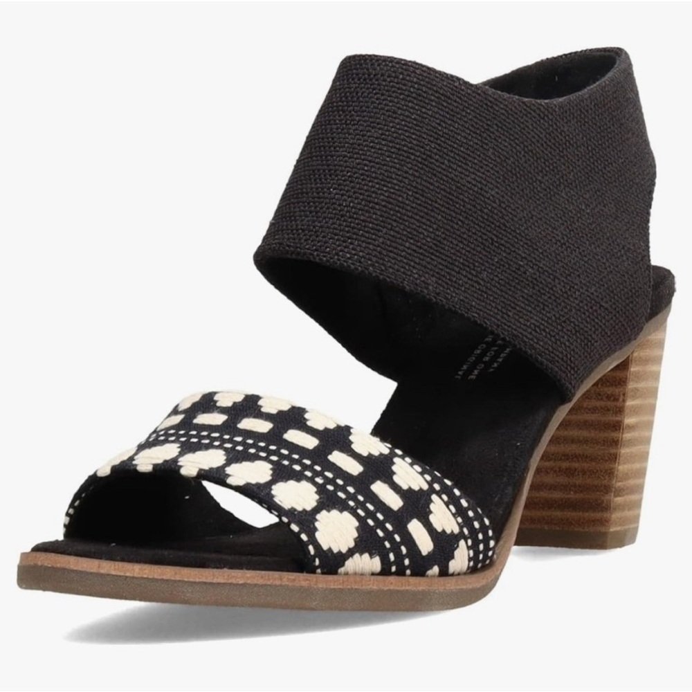 Black and White Tom’s Majorca Women's Heeled Sandals Size 7